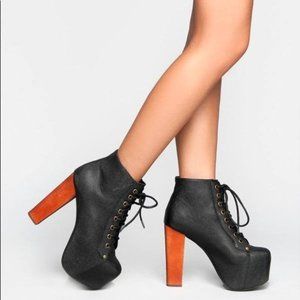 Jeffrey Campbell 6.5 black lita platform ankle booties